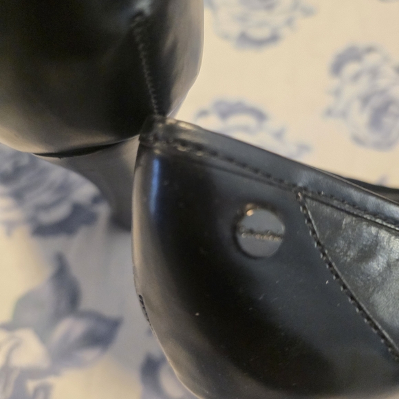 Calvin Klein Black Leather Platform Heel Pumps - Picture 10 of 15